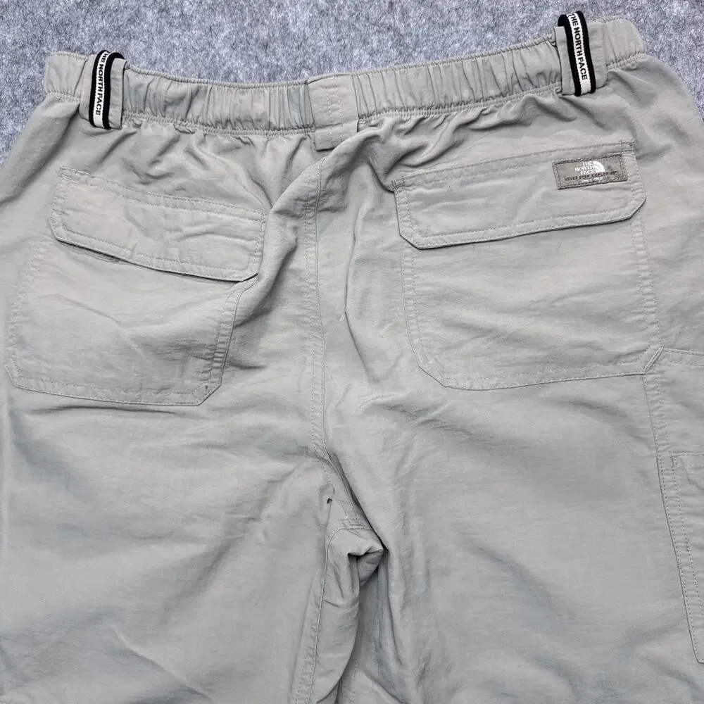 The North Face Pants Mens Large Beige Convertible Cargo Nylon Belted Hiking